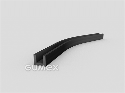 Gumový profil tvaru "U", 12x14/8mm, 60°ShA, EPDM, -40°C/+100°C, čierny
